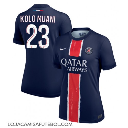 Camisa de Futebol Paris Saint-Germain Randal Kolo Muani #23 Equipamento Principal Mulheres 2024-25 Manga Curta